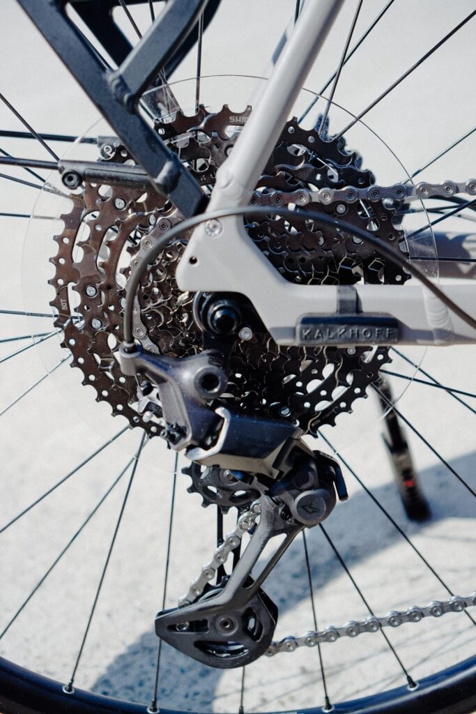 Kalkhoff Entice Fahrradkassette mit Shimano Deore XT Linkglide, Detailansicht der Schaltung.