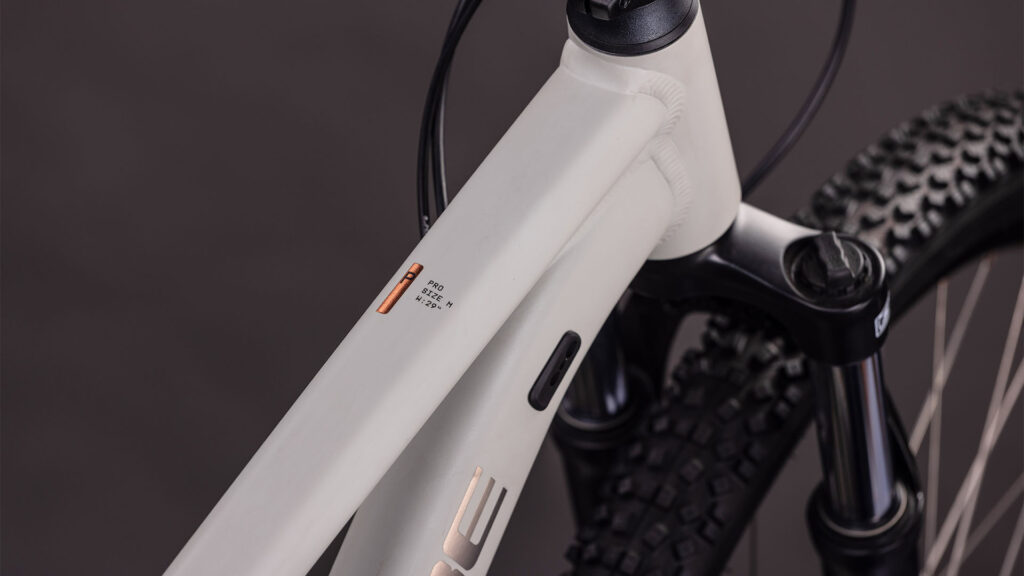 Nahaufnahme der Rahmendetails des Cube AIM Pro