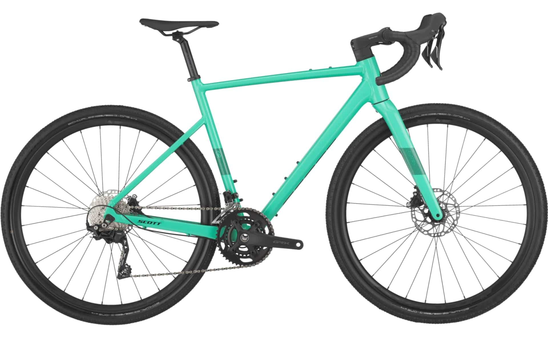 Scott Speedster Gravel 30 in Mentha Green, seitliche Ansicht, geeignet für vielseitige Gravel-Abenteuer.