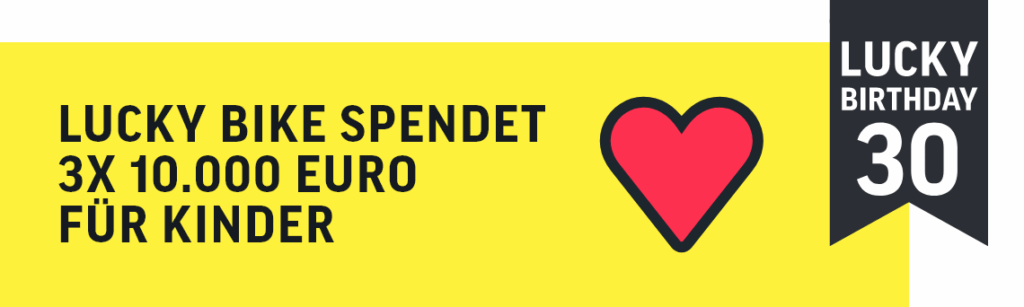 Lucky Bike spendet 3x 10.000 Euro