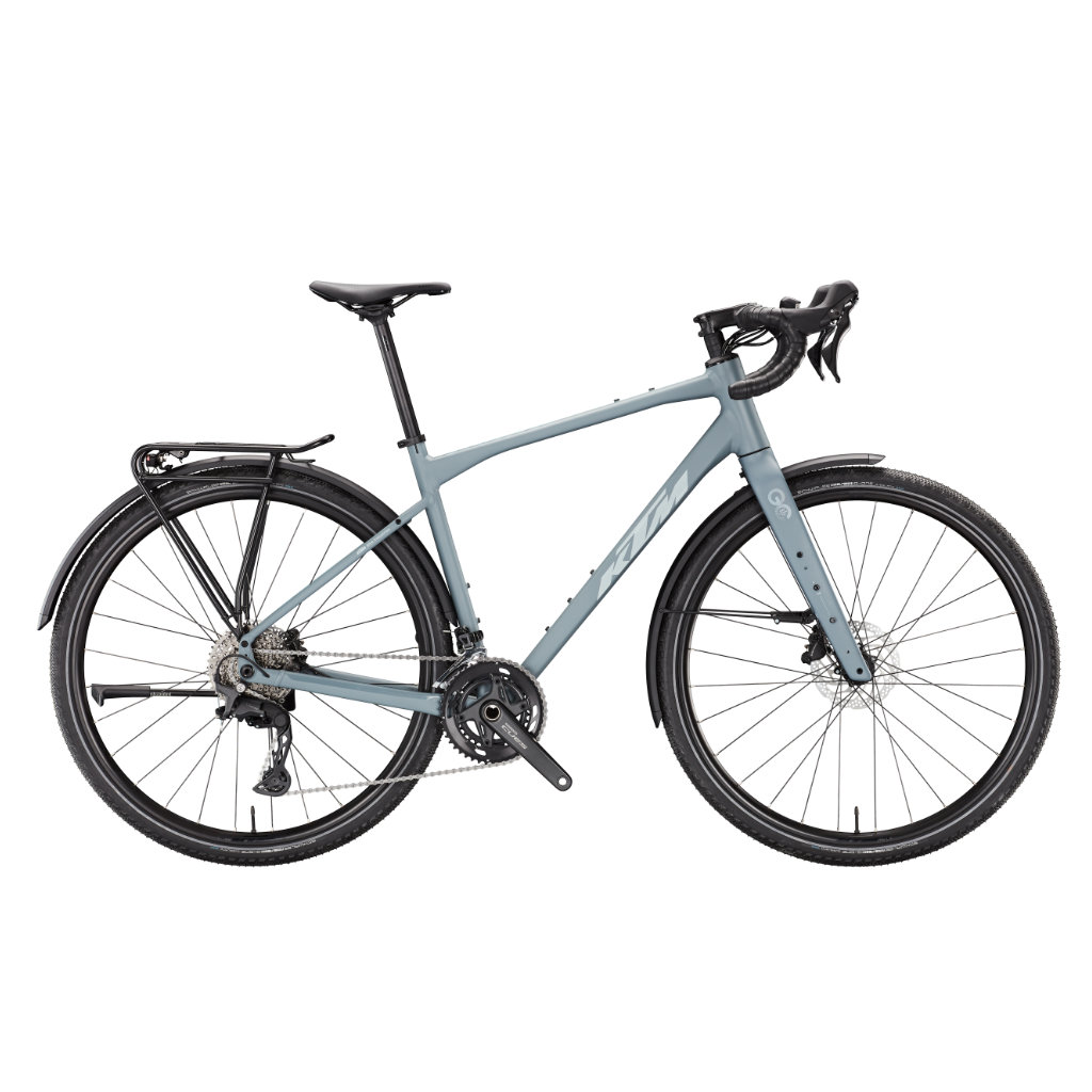 Gesamtansicht KTM Gravelator 20 blue grey matt grey glossy 3000 Gravelbike Modell 2026