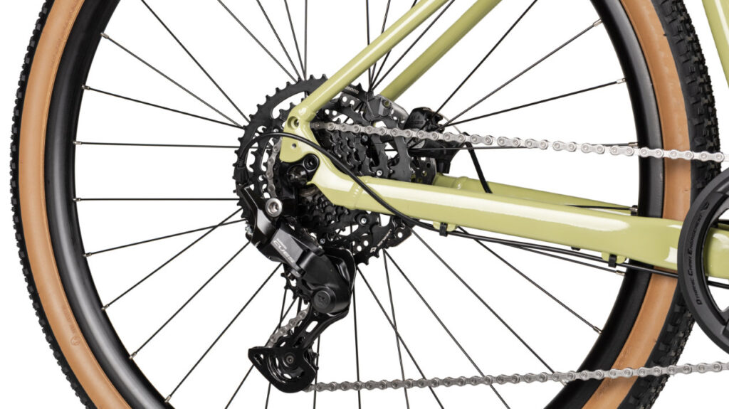 Detailansicht Hinterrad KTM Gravelator 30 keen green black Gravelbike Modell 2026