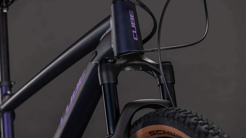 Cube Attention SLX: RockShox Judy Silver Luft-Federgabel mit PopLoc