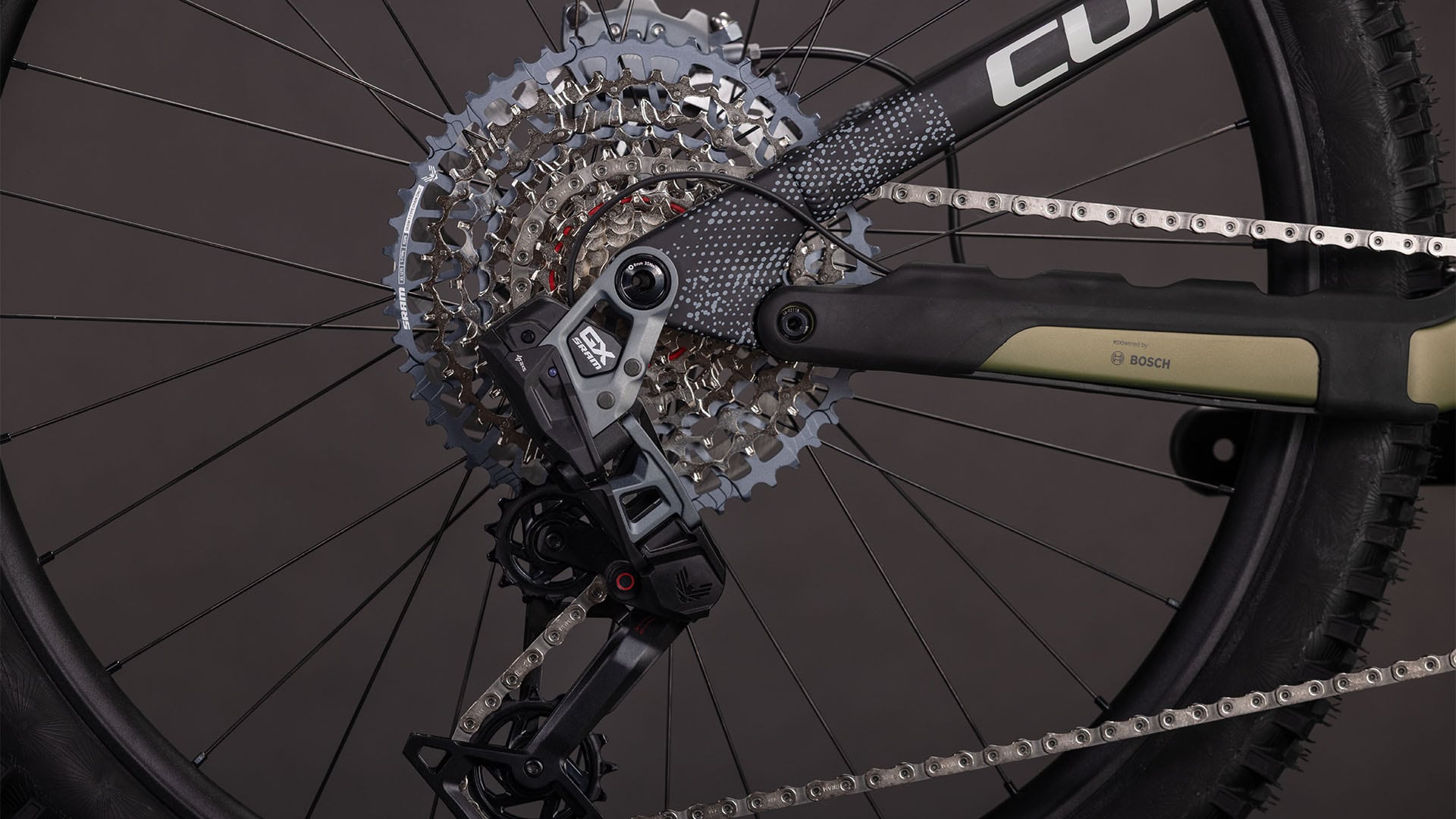 Nahaufnahme Kassette und Schaltwerk am Cube Stereo Hybrid One77 HPC TM