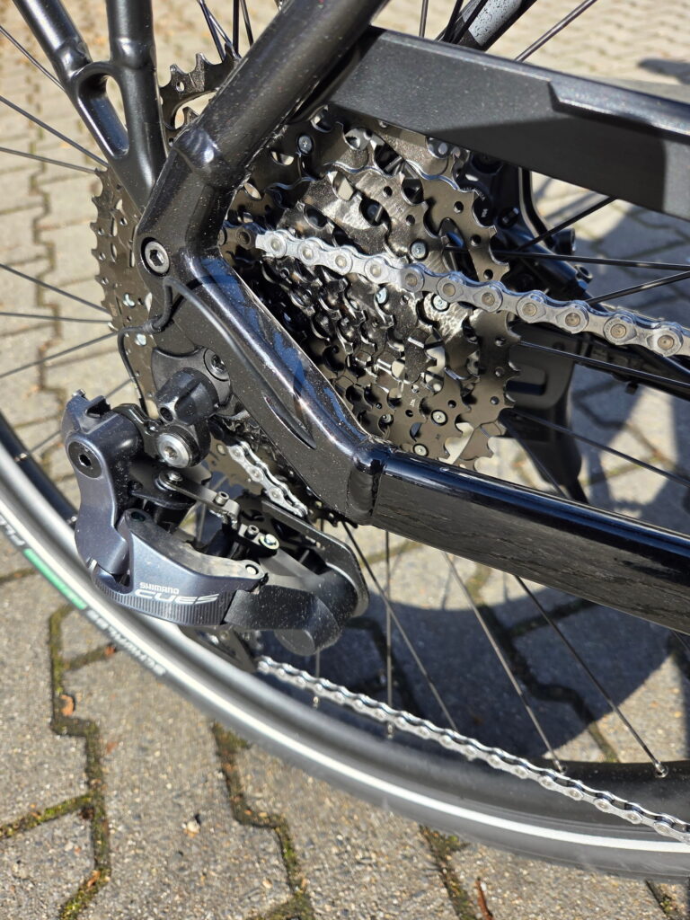 Nahaufnahme des Schaltwerks am KTM Macina Magic Pro DI2.