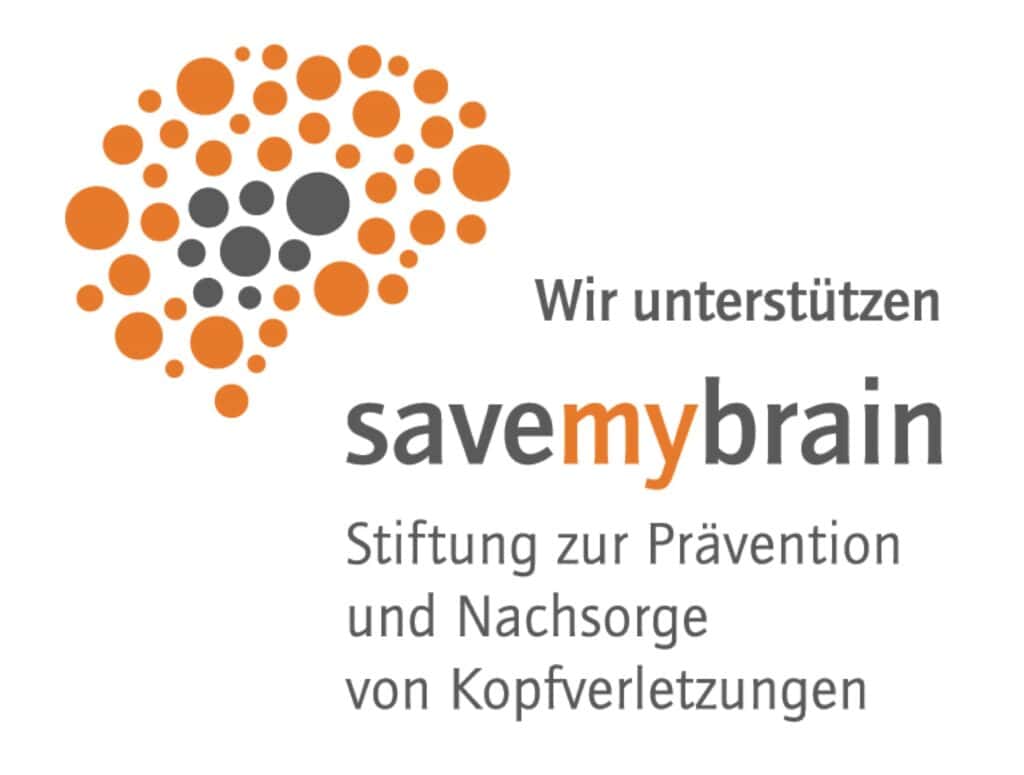 Grafik von der Stiftung savemybrain inklusive dem Logo der Stiftung