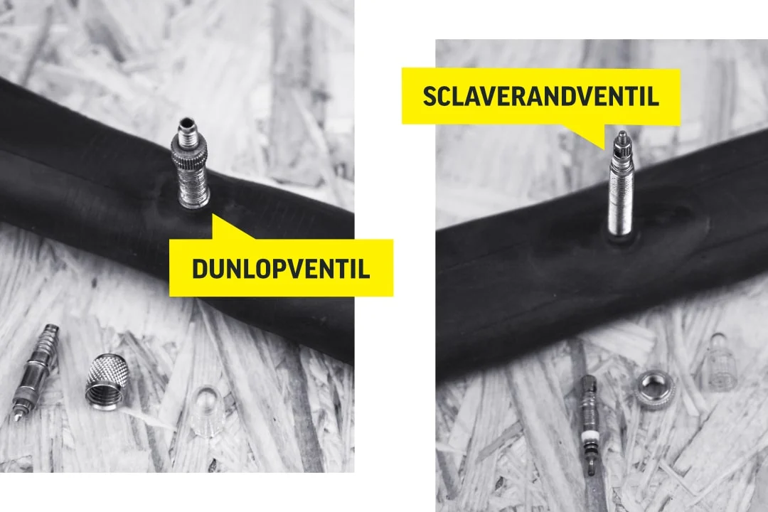 Verschiedene Ventileinsätze beim Fahrradreifen